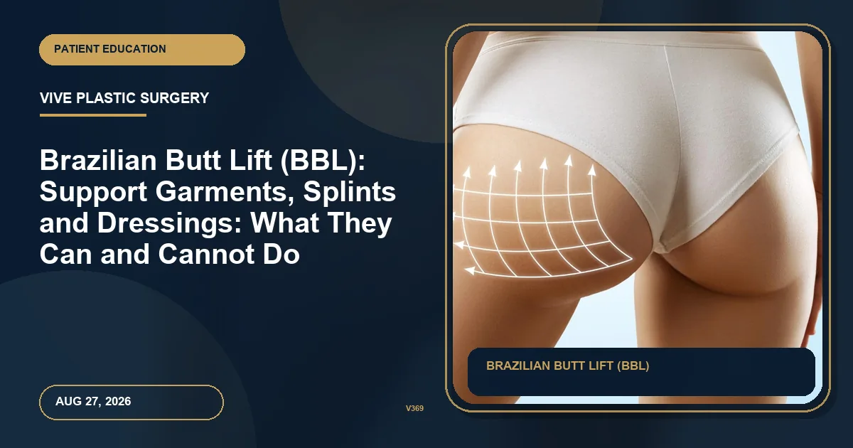 Brazilian Butt Lift (BBL): Support Garments, Splints and Dressings: What They Can and Cannot Do