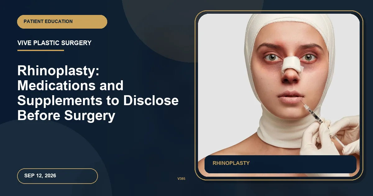 Rhinoplasty: Medications and Supplements to Disclose Before Surgery