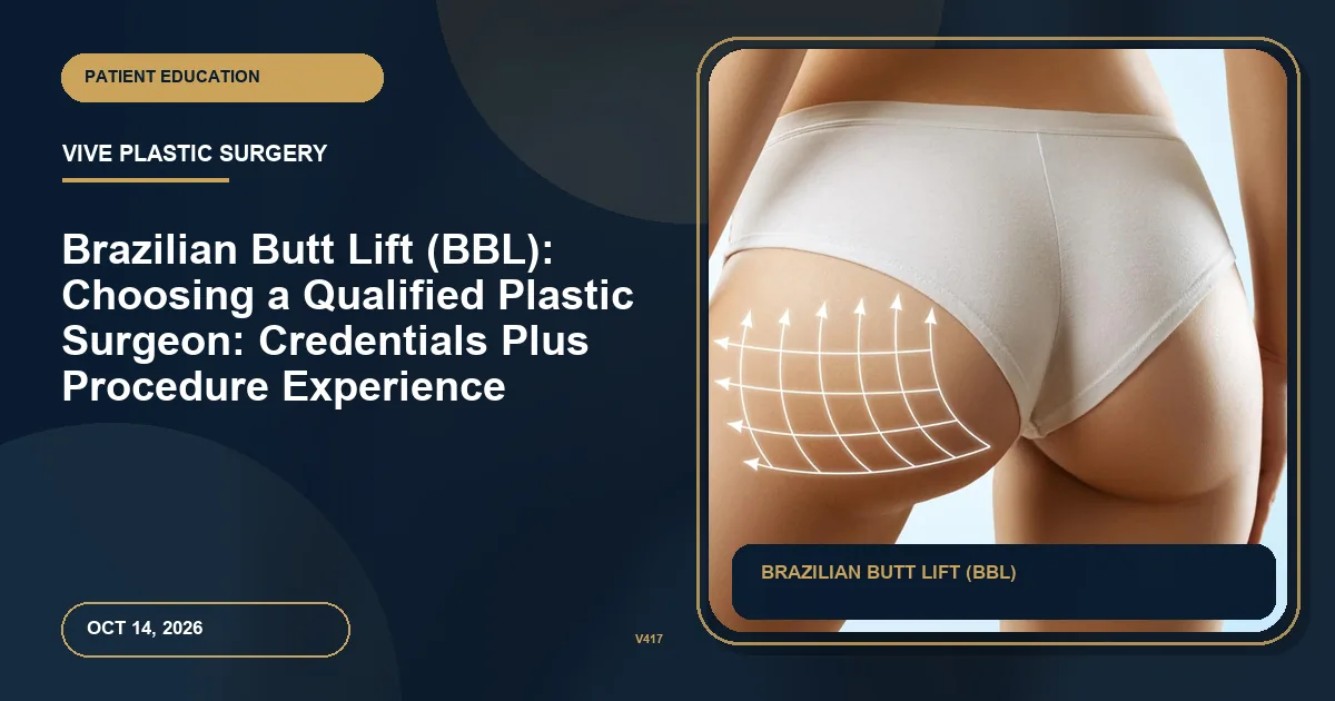 Brazilian Butt Lift (BBL): Choosing a Qualified Plastic Surgeon: Credentials Plus Procedure Experience