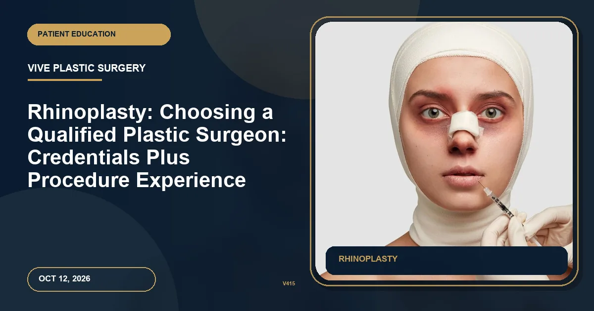 Rhinoplasty: Choosing a Qualified Plastic Surgeon: Credentials Plus Procedure Experience