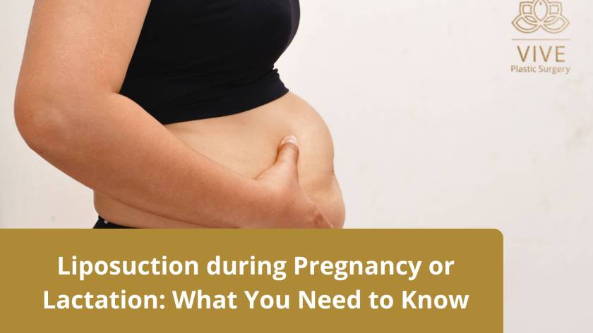 Close-up of a pregnant woman's belly as she gently pinches her skin, illustrating body changes during pregnancy or lactation.