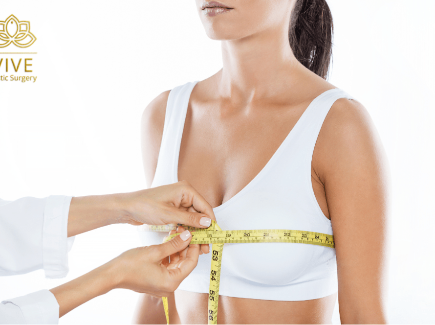 Woman breast measurement before breast implant surgery in Tijuana