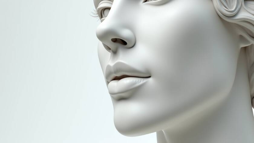 artistic close-up of female nose and lips used as aesthetic reference for rhinoplasty and lip enhancement in Tijuana